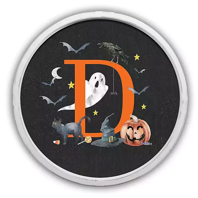 Best Halloween Monogram D White Framed Wall Plaque Halloween