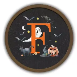 Discount Halloween Monogram F Brown Framed Wall Plaque Halloween