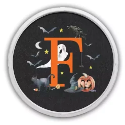 Online Halloween Monogram F White Framed Wall Plaque Halloween