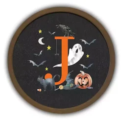 Clearance Halloween Monogram J Brown Framed Wall Plaque Halloween