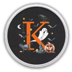 Online Halloween Monogram K White Framed Wall Plaque Halloween