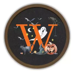 Clearance Halloween Monogram W Brown Framed Wall Plaque Halloween