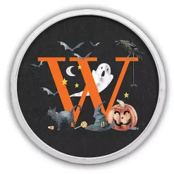 New Halloween Monogram W White Framed Wall Plaque Halloween