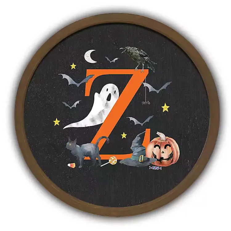 Hot Halloween Monogram Z Brown Framed Wall Plaque Halloween