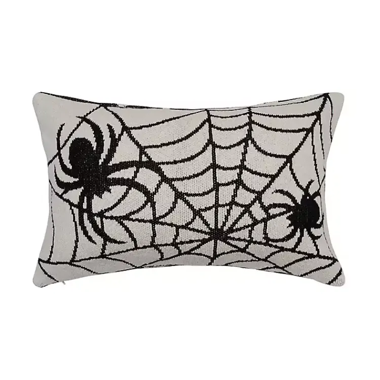 Halloween Spider Web Knit Lumbar Pillow Halloween
