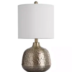 Kirklands Home Table Lamps|Hammered Brass Accent Table Lamp White