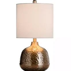 Kirklands Home Table Lamps|Hammered Brass Accent Table Lamp White