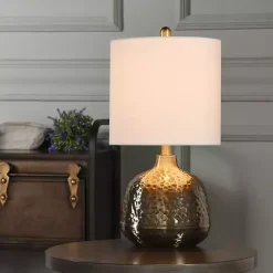 Kirklands Home Table Lamps|Hammered Brass Accent Table Lamp White