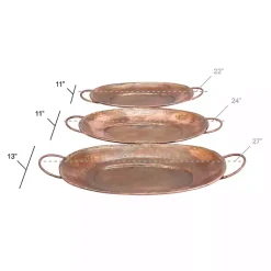 Sale Hammered Copper 3-pc. Iridescent Tray Set Decorative Trays