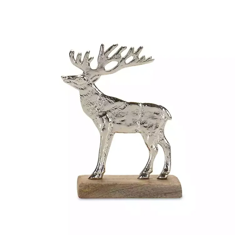 Hot Hammered Metal Deer Silhouette Figurines, Set of 2 Christmas Decorations