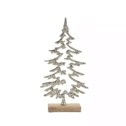 Outlet Hammered Metal Pine Tree Figurines, Set of 2 Christmas Decorations