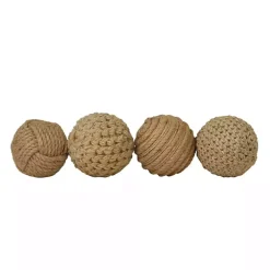 Online Handmade Jute Rope Orbs, Set of 4 Bowl Filler