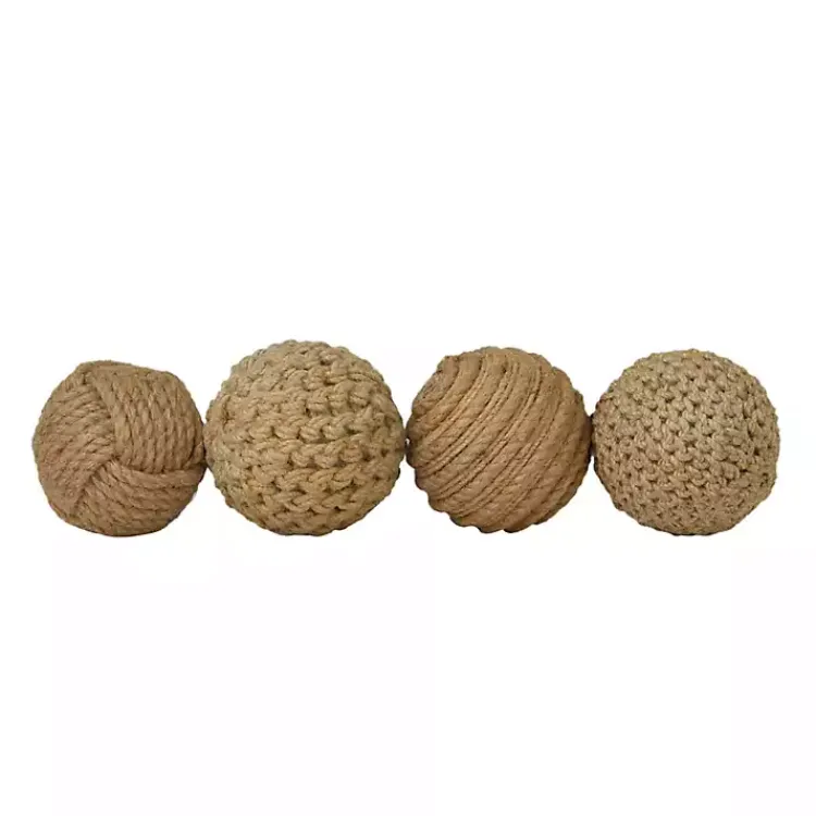Online Handmade Jute Rope Orbs, Set of 4 Bowl Filler
