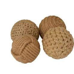 Online Handmade Jute Rope Orbs, Set of 4 Bowl Filler