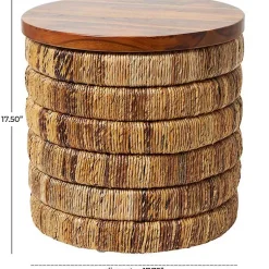 Kirklands Home Accent & End Tables|Handmade Seagrass Round Accent Table Brown