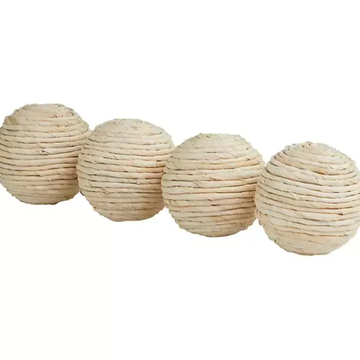 Clearance Handmade Wrapped Jute Orbs, Set of 4 Bowl Filler