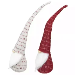 Happy Christmas Gnomes, Set of 2 Christmas Decorations