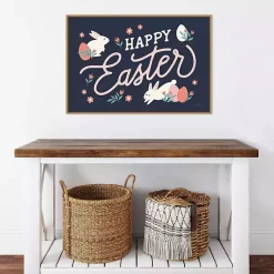 New Happy Easter Bunnies Framed Canvas Art Print Easter Decorations