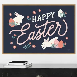 New Happy Easter Bunnies Framed Canvas Art Print Easter Decorations