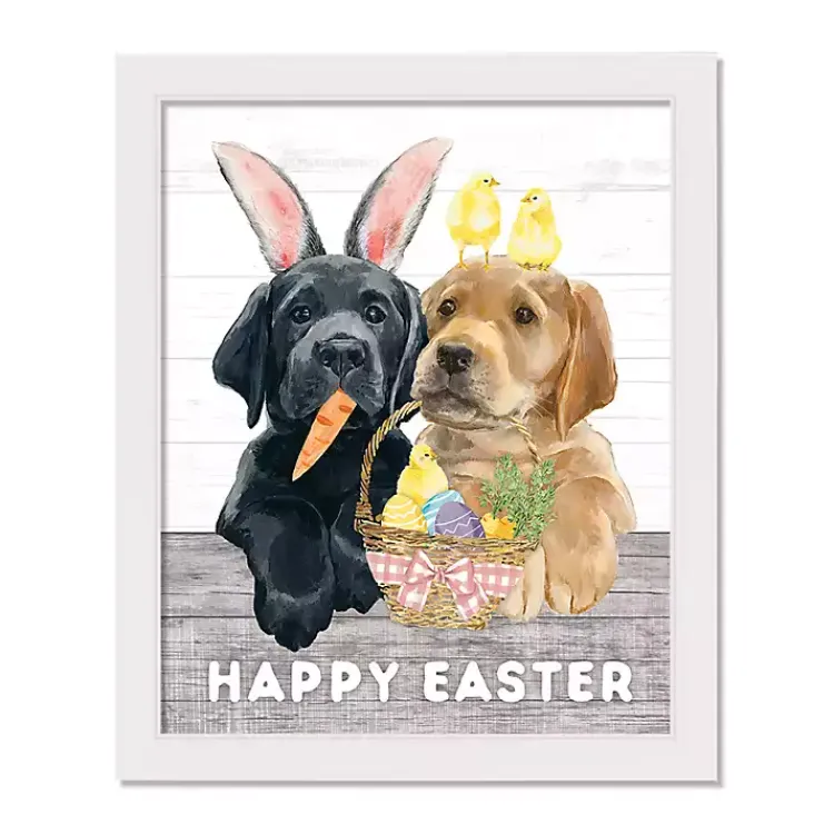 Sale Happy Easter Puppies Framed Canvas Art Print Easter Decorations