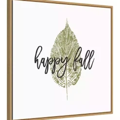 Best Happy Fall Leaf Stamp Framed Canvas Art Print Fall