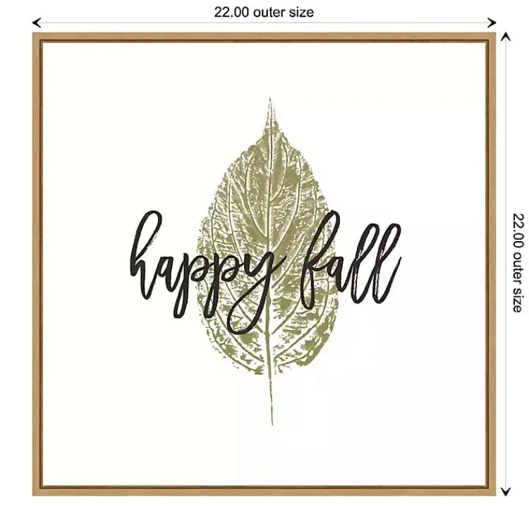 Best Happy Fall Leaf Stamp Framed Canvas Art Print Fall