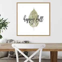 Best Happy Fall Leaf Stamp Framed Canvas Art Print Fall