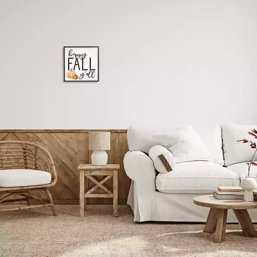 Sale Happy Fall Y'all Black Framed Wall Plaque Fall