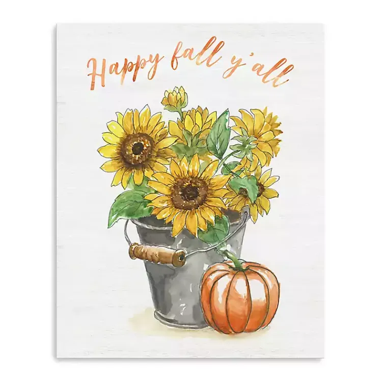 Online Happy Fall Y'all Canvas Art Print Fall