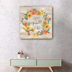 Best Happy Fall Y'all Wreath Giclee Canvas Art Print Fall