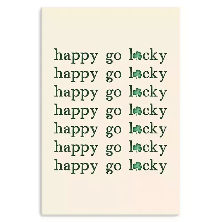 Sale Happy Go Lucky Canvas Art Print St Patricks Day Decorations
