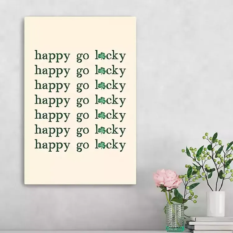 Sale Happy Go Lucky Canvas Art Print St Patricks Day Decorations
