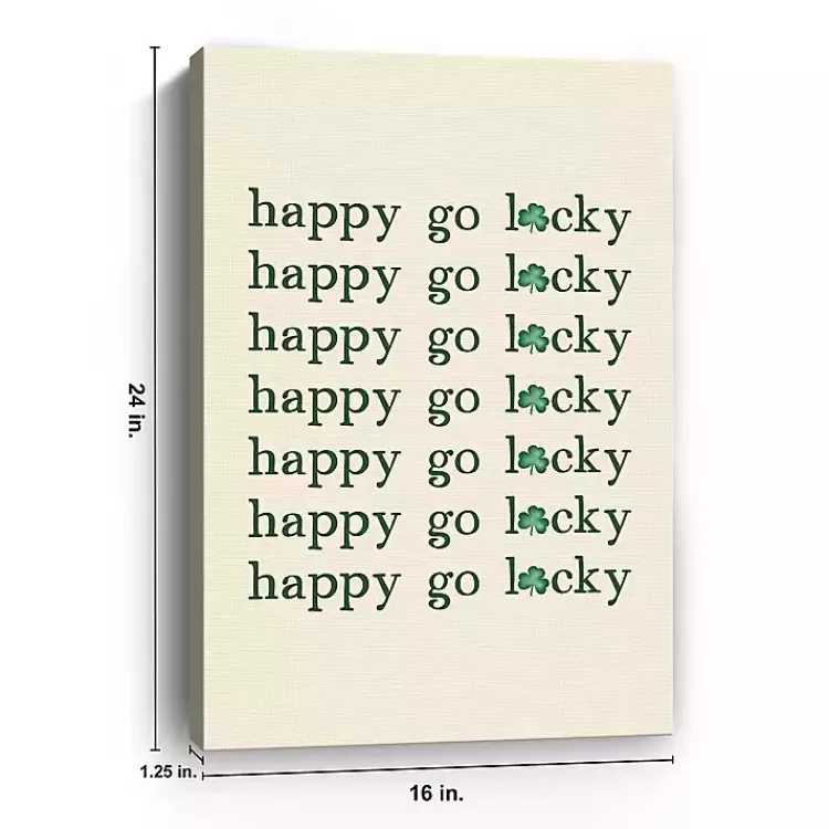 Sale Happy Go Lucky Canvas Art Print St Patricks Day Decorations
