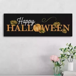 Happy Halloween Pumpkin Canvas Wall Plaque Halloween