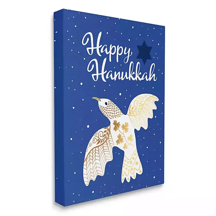 Best Happy Hanukkah Dove Canvas Art Print Hanukkah Decorations