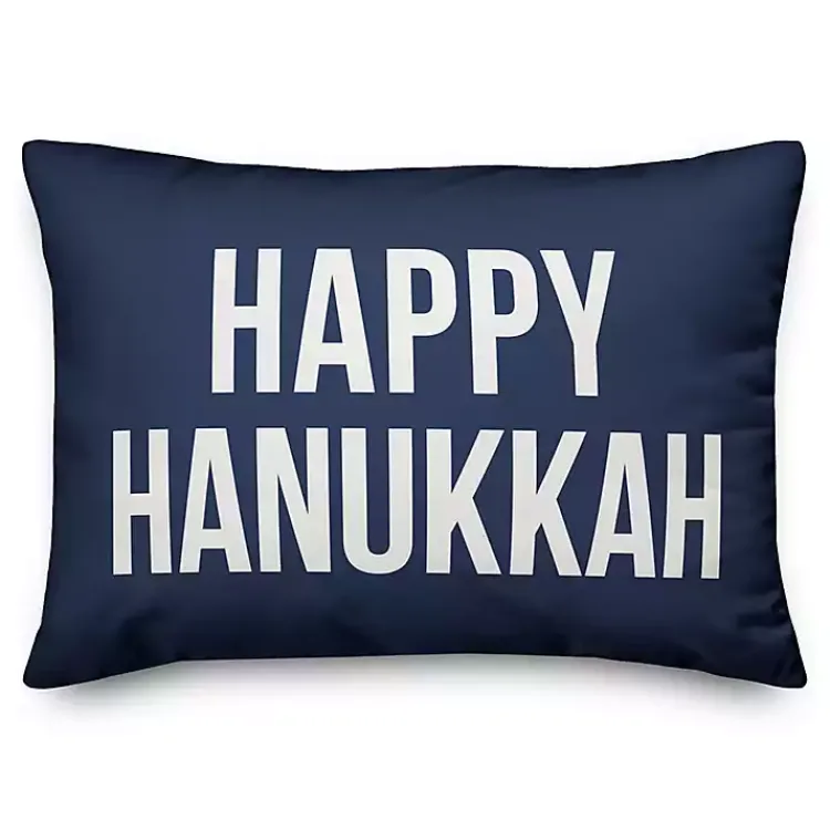 New Happy Hanukkah Lumbar Pillow Hanukkah Decorations