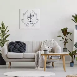 Outlet Happy Hanukkah Wreath Canvas Art Print Hanukkah Decorations