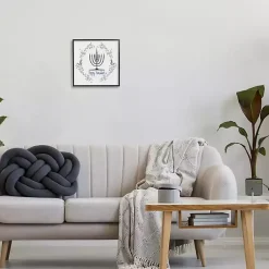 Happy Hanukkah Wreath Framed Art Print Hanukkah Decorations