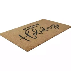 Discount Happy Holidays Cursive Christmas Doormat Outdoor Christmas Decorations
