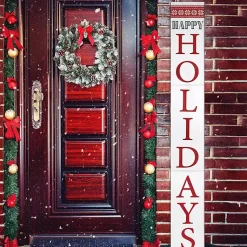 Sale Happy Holidays Snowflake Christmas Porch Board Outdoor Christmas Decorations
