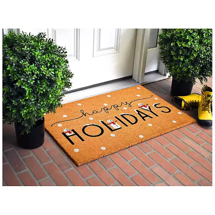 Happy Holidays Snowmen Doormat Outdoor Christmas Decorations
