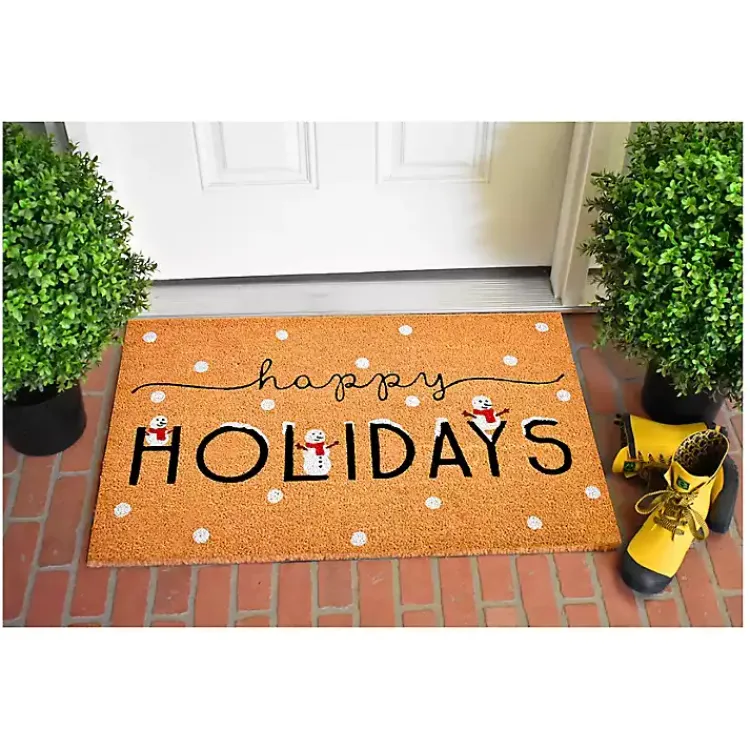Happy Holidays Snowmen Doormat Outdoor Christmas Decorations