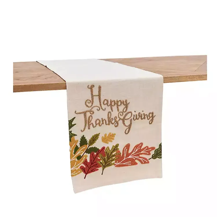 Hot Happy Thanksgiving Beaded Table Runner Fall