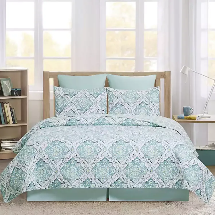 Kirklands Home Quilts|Harlen Mosaic 3-pc. King Quilt Set Blue