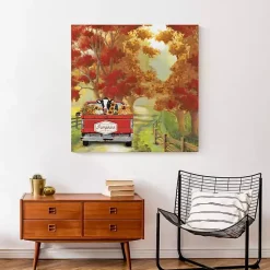New Harvest Cow Ride Canvas Art Print Fall