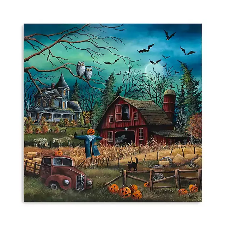 Best Haunted Farm Canvas Art Print, 20x20 Halloween