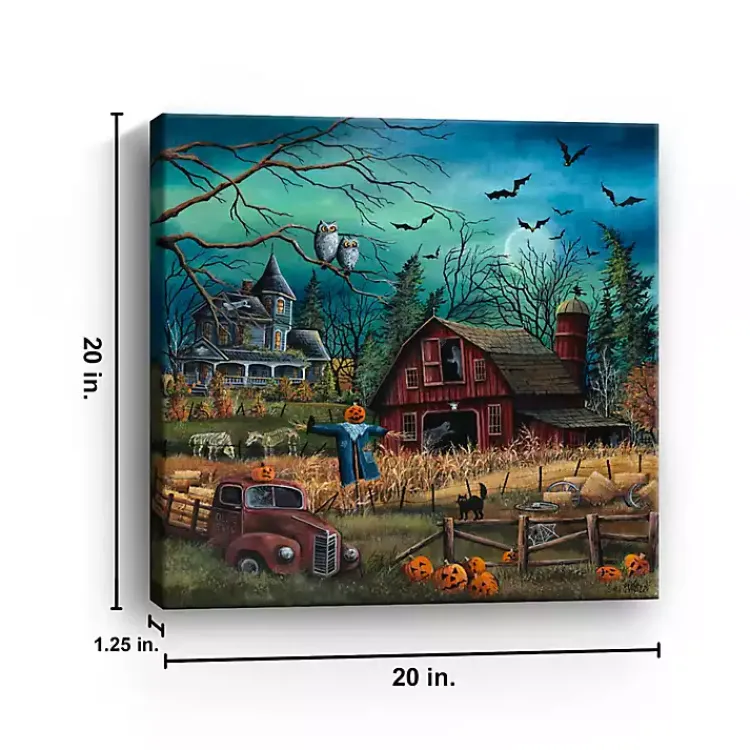 Best Haunted Farm Canvas Art Print, 20x20 Halloween