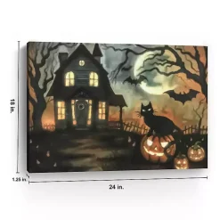 Haunted Invite Canvas Art Print Halloween
