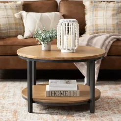 Kirklands Home Coffee Tables|Hayden Wood and Gunmetal Coffee Table
