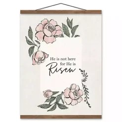 Outlet He Has Risen Teak Hanging Canvas Art Print Easter Decorations